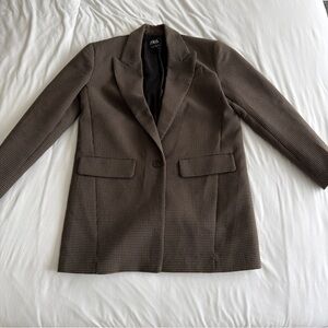 Zara Brown Checkered Women's Blazer